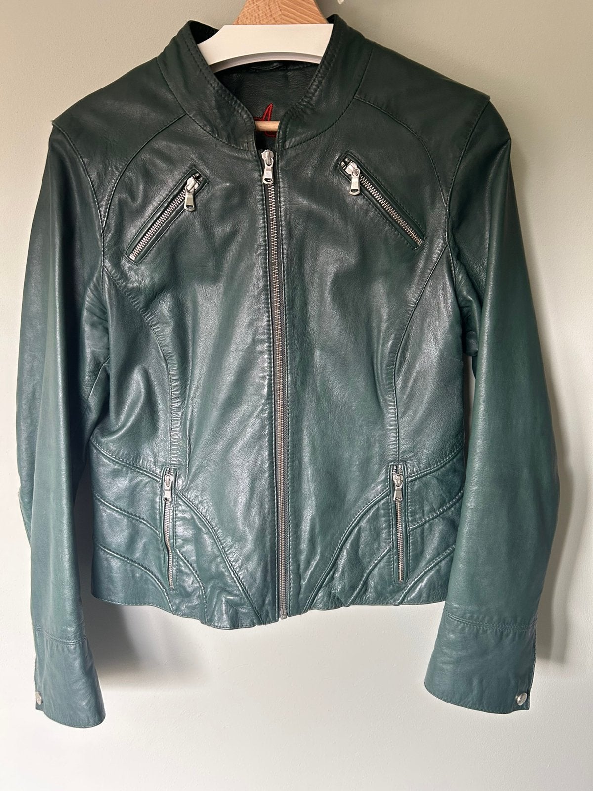 Leren biker jas, Kleding | Dames, Maat 42/44 (L), Ophalen of Verzenden, Zo goed als nieuw, Jasje
