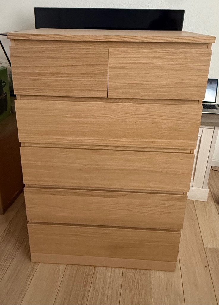 Ladekast IKEA Malm met 6 lades, Ophalen, 50 tot 100 cm, Zo goed als nieuw, 3 of 4 laden