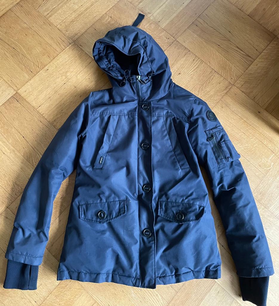 Airforce parka jas winterjas skijas ski donker blauw mt M 38, Ophalen of Verzenden, Zo goed als nieuw
