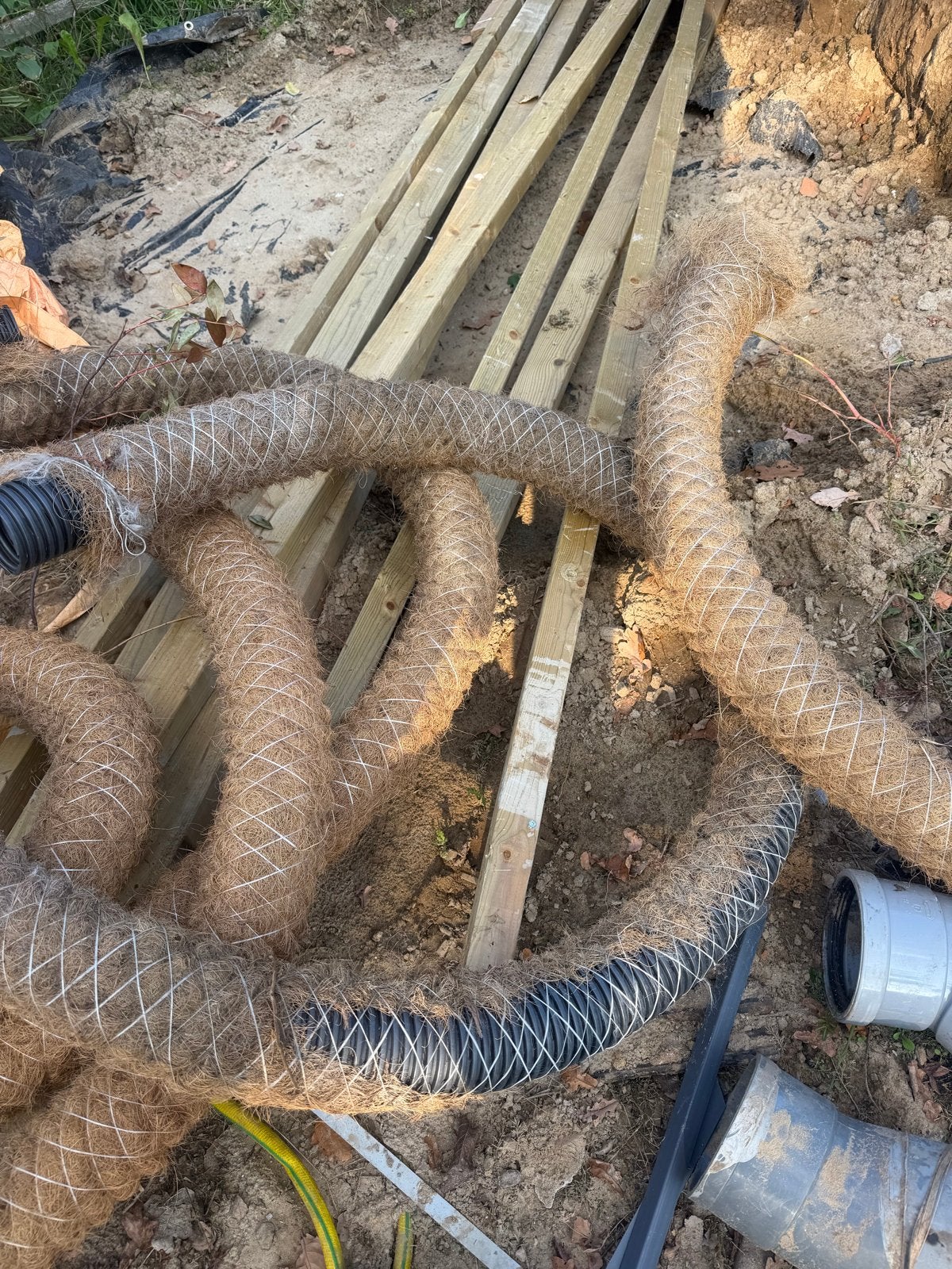 Drainagebuis 80mm met kokos omwikkeling, Ophalen, Gebruikt