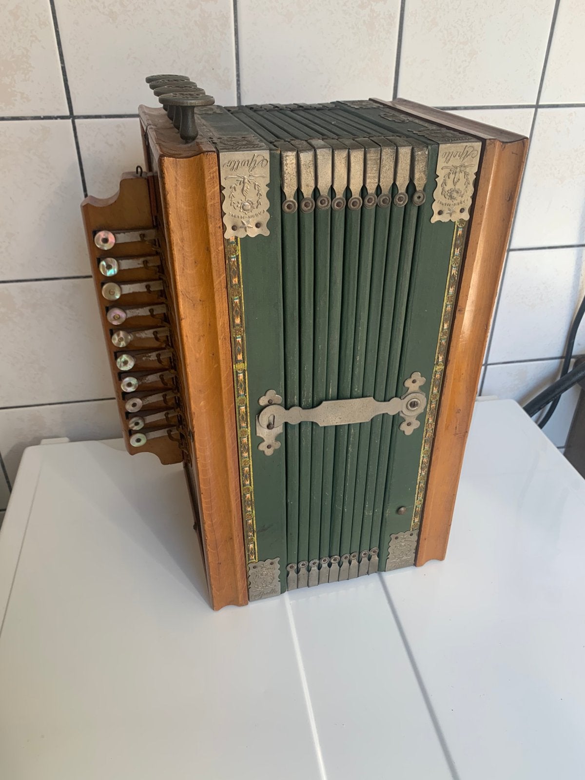 Antieke trekaccordeon, Muziek en Instrumenten, Overige merken, Gebruikt, Verzenden, Overige formaten