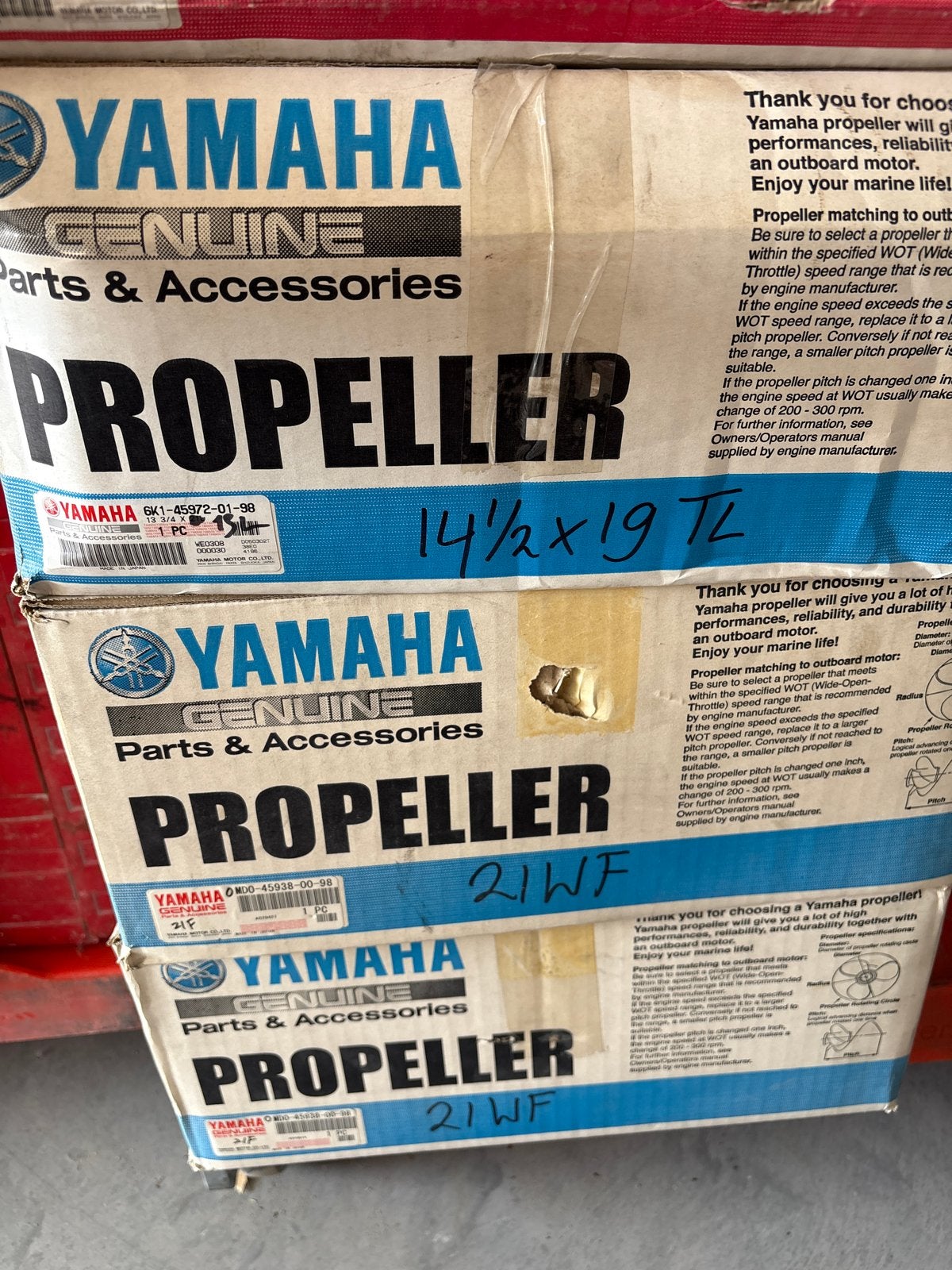 Nieuwe Yamaha buitenboordmotor propellers, Watersport en Boten, Bootonderdelen, Ophalen of Verzenden, Nieuw, Motor en Techniek