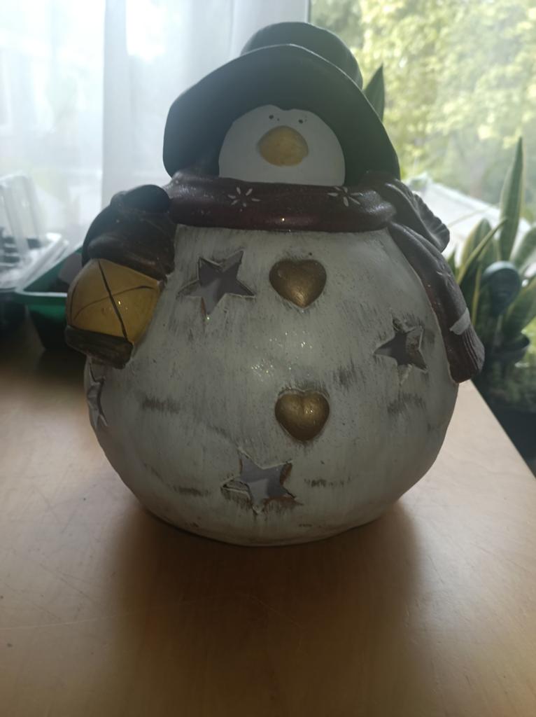Sneeuwpop voor kaarsjes erin, Ophalen of Verzenden, Zo goed als nieuw