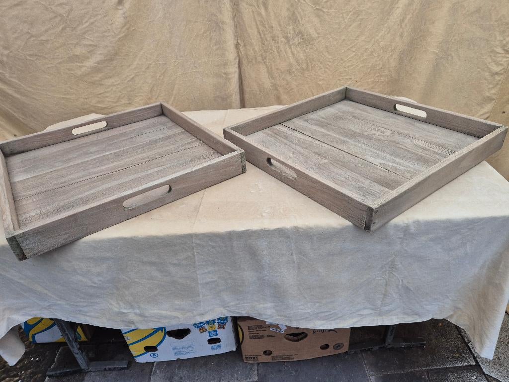 Dien bladen, Huis en Inrichting, Ophalen, Zo goed als nieuw, Vierkant, Hout