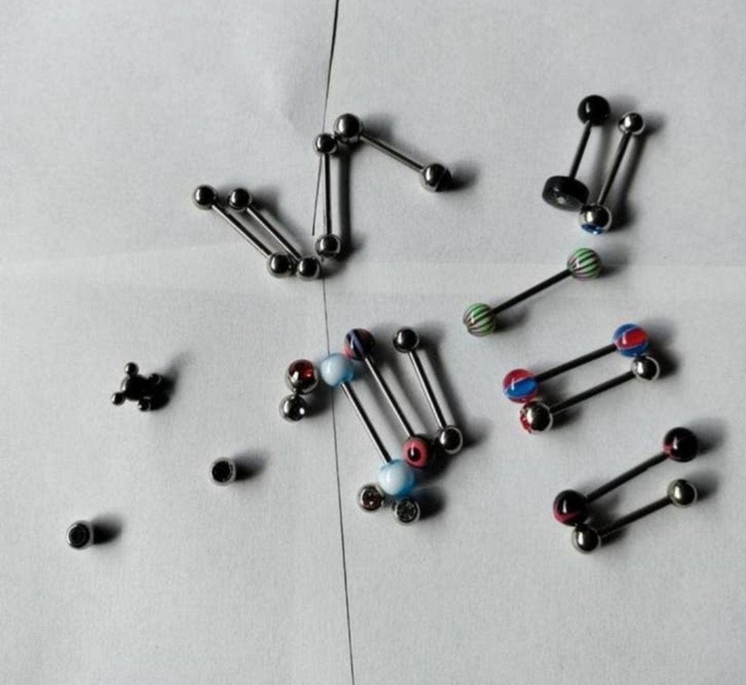 Diverse tongpiercings set - Chirurgisch staal, nieuw!, Sieraden, Tassen en Uiterlijk, Piercings, Ophalen of Verzenden, Nieuw, Staal
