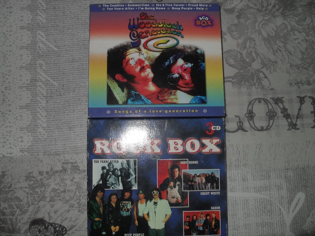 CD-BOXEN THE WOODSTOCK GENERATION & ROCK BOX., Inclusief doosje, Ophalen of Verzenden, Zo goed als nieuw, Classic Rock