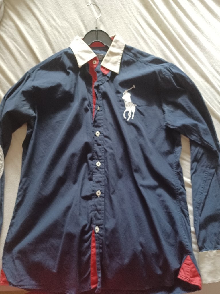 Overhemd Ralph Lauren - maat M, Kleding | Heren, Overhemden, Ralph Lauren Polo, Blauw, Gedragen, Halswijdte 39/40 (M)