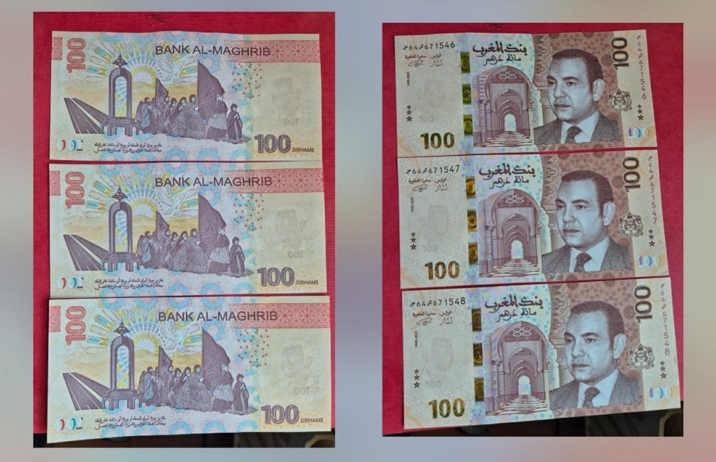 100 Dirhams pick-81 Marokko UNC, Ophalen of Verzenden, Overige landen, Setje
