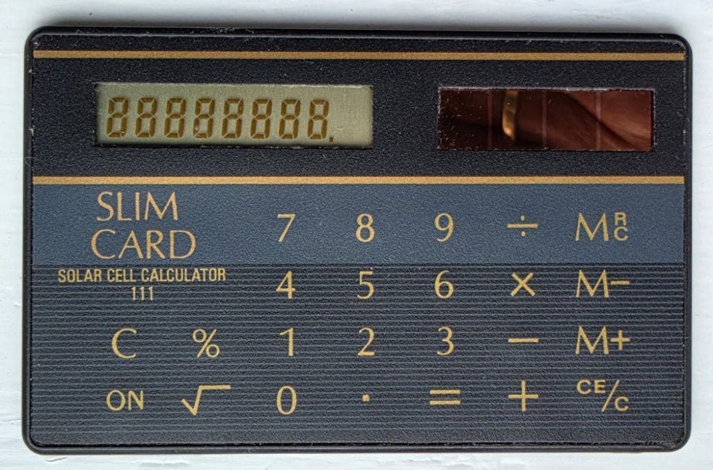 Solar Cell Calculator Credit Card Formaat 85 x 55 x 3 mm, Diversen, Ophalen of Verzenden, Gebruikt