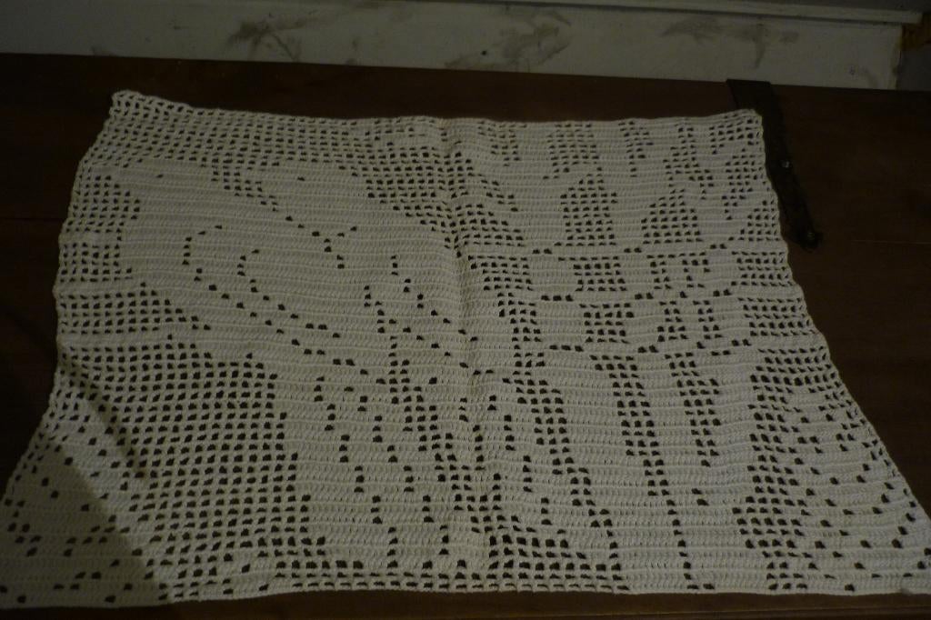 gehaakte vitrage, Ophalen of Verzenden, Zo goed als nieuw, 50 tot 100 cm, Minder dan 100 cm