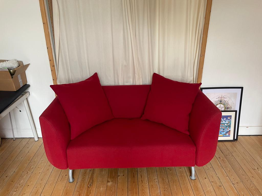Rode bank, Huis en Inrichting, Banken | Bankstellen, Ophalen, 150 tot 200 cm, Tweepersoons, 75 tot 100 cm