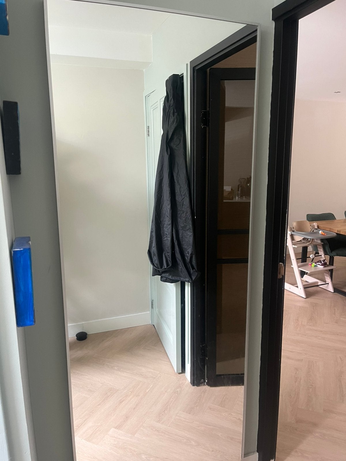 Grote IKEA HOVET spiegel aluminium 78  196 cm, Ophalen, Gebruikt, Rechthoekig, 150 tot 200 cm
