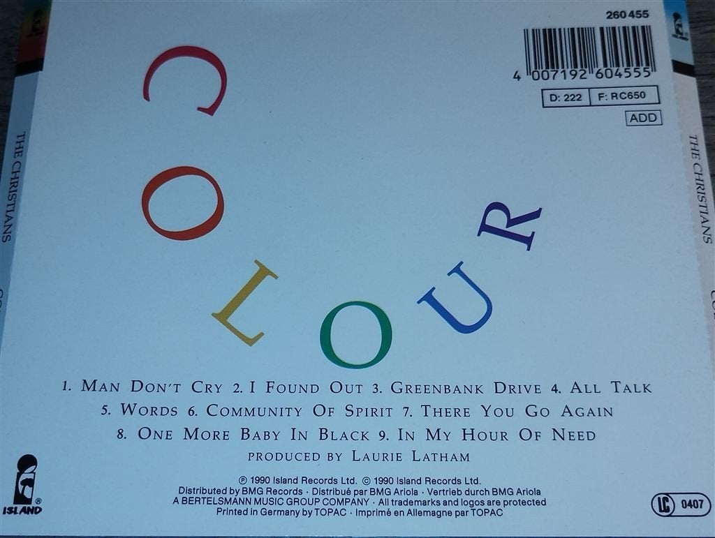 The Christians - Colour, Ophalen of Verzenden, Zo goed als nieuw