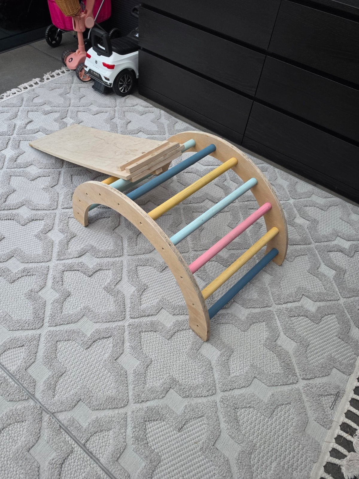 Houten klimrek en glijbaan 2-in-1 voor peuters, Ophalen, Gebruikt, Klimwand