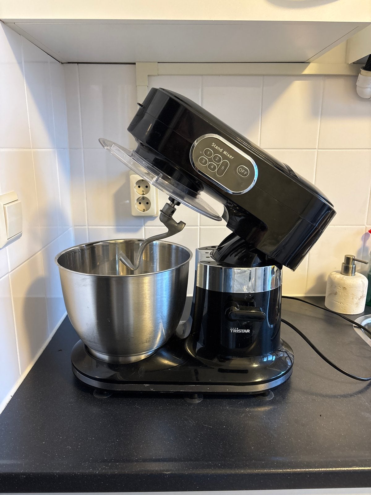 Tristar Standmixer met kom, barst in deksel maar werkt goed, 3 tot 4 liter, Ophalen of Verzenden, Gebruikt, 3 snelheden of meer