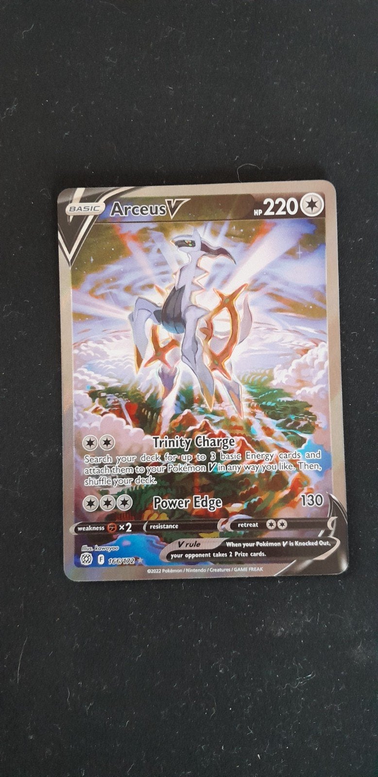 Pokémon Kaart Arceus V 166/172, Ophalen of Verzenden, Zo goed als nieuw, Losse kaart