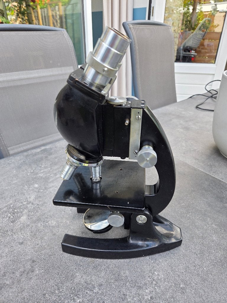 Antieke Bausch & Lomb Binoculaire Microscoop / USA - Vintage, Ophalen of Verzenden, Zo goed als nieuw, Minder dan 400x, Biologische microscoop