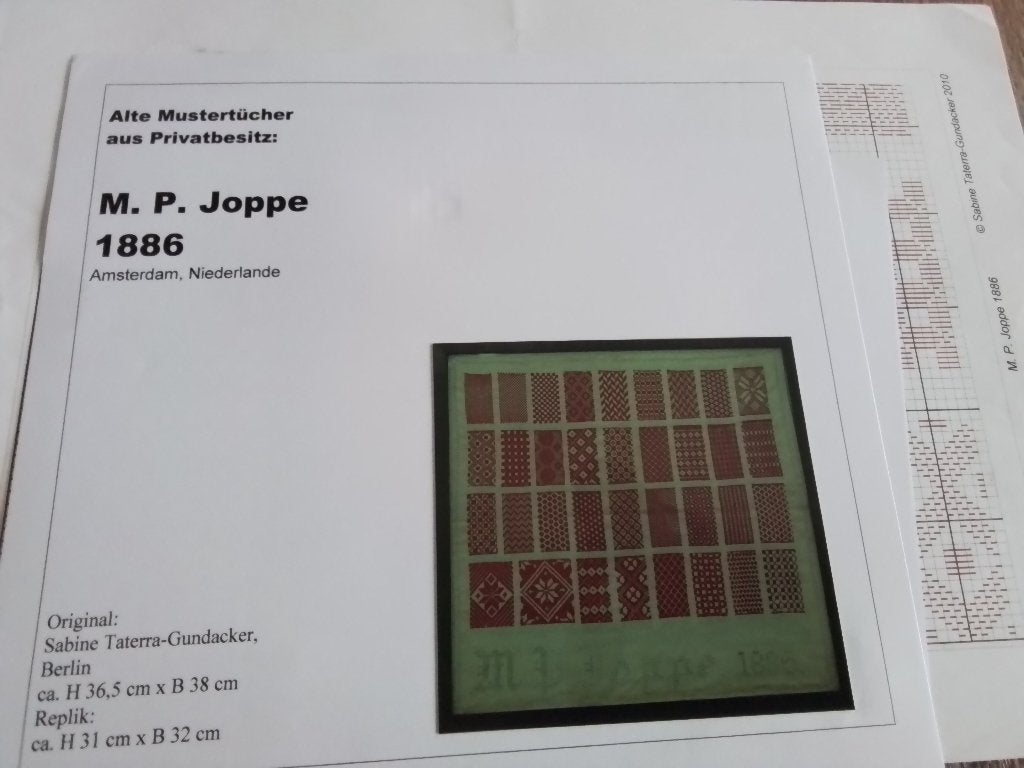 Borduurpatroon van m.p. Joppe, 1886, Ophalen of Verzenden, Zo goed als nieuw, Handborduren, Patroon