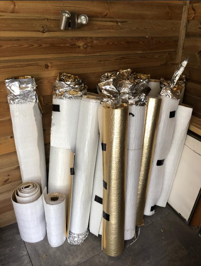 Ondervloer 90m2 Spemi goud 10db TUV, Ophalen, Gebruikt, Overige typen, 10 m² of meer