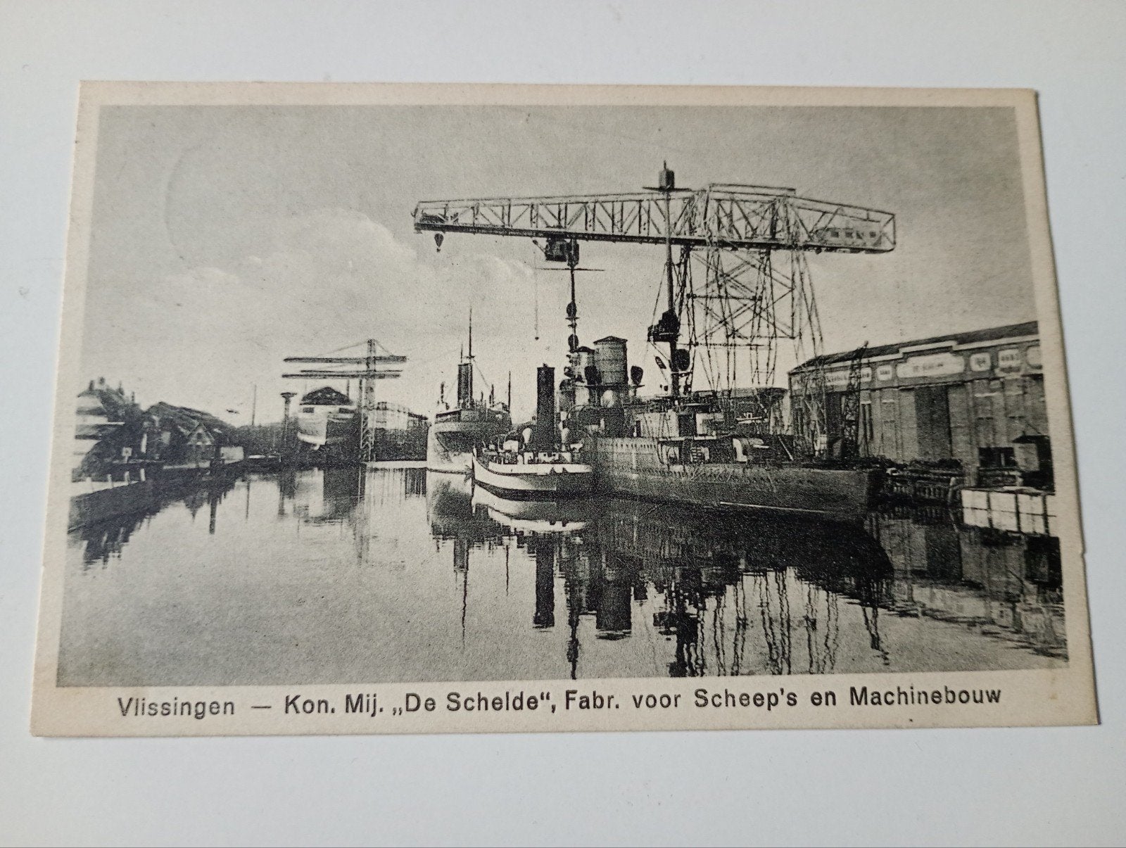 Vlissingen Scheepswerf met Scheepvaart 1929, Ophalen of Verzenden, 1920 tot 1940, Gelopen, Zeeland