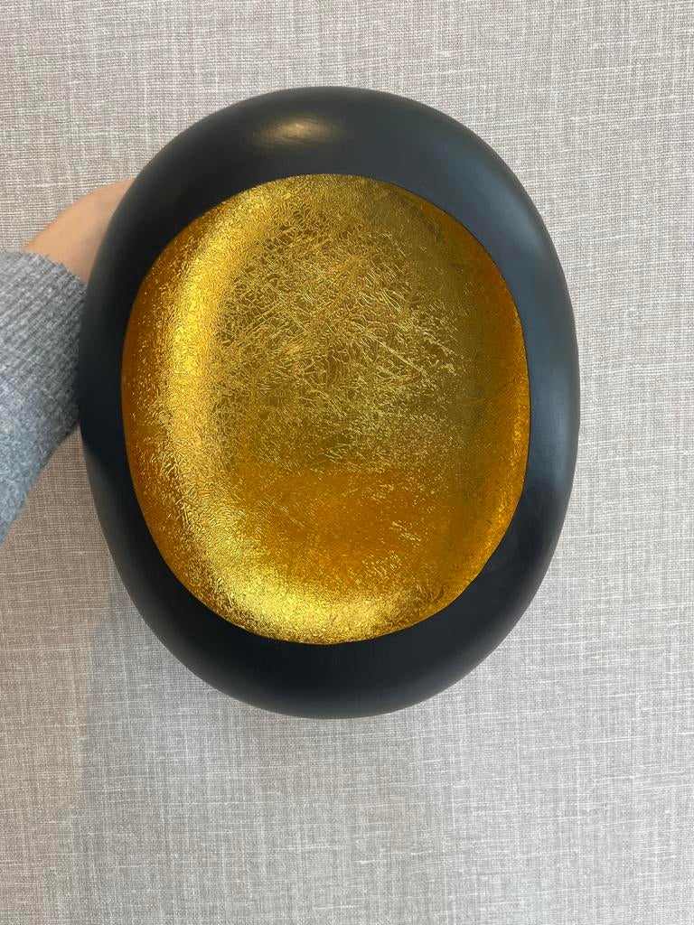 Egg windlicht medium - Zwart met goud, Overige materialen, Schaal, Nieuw, Ophalen of Verzenden