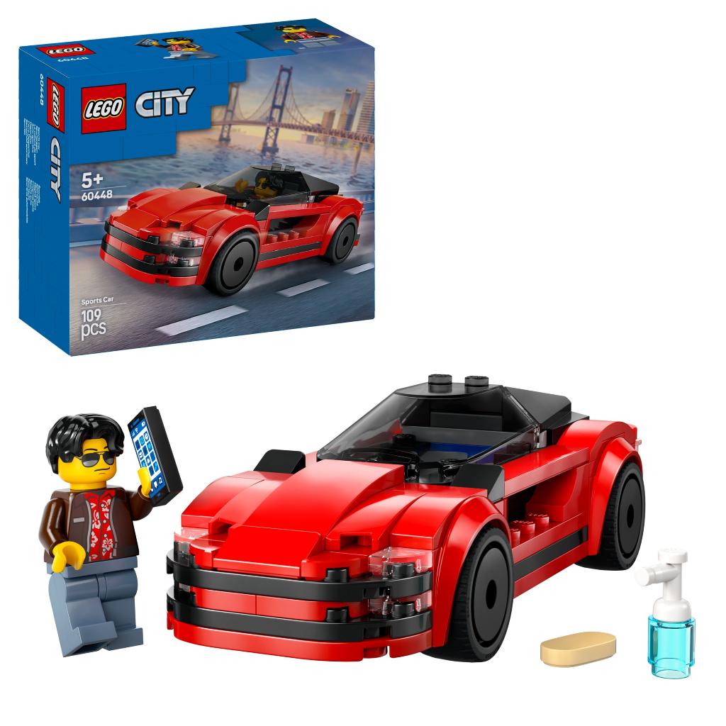 LEGO City 60448 Rode Sportwagen 109 delig, Ophalen of Verzenden, Nieuw, Complete set, Lego