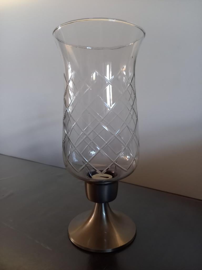 Mooi windlicht  / Glas op voet, Huis en Inrichting, Woonaccessoires | Overige, Gebruikt, Ophalen
