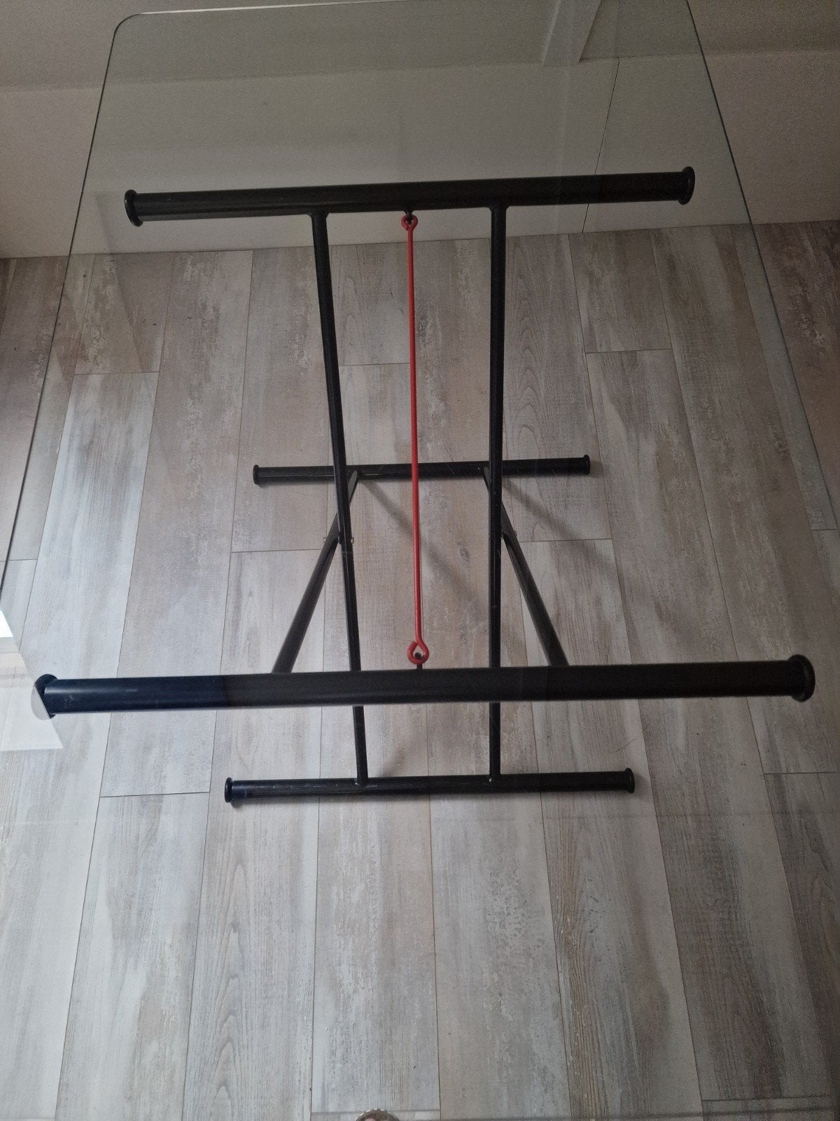 Italiaanse vintage glazen tafel, aanpasbare hoogte, Ophalen