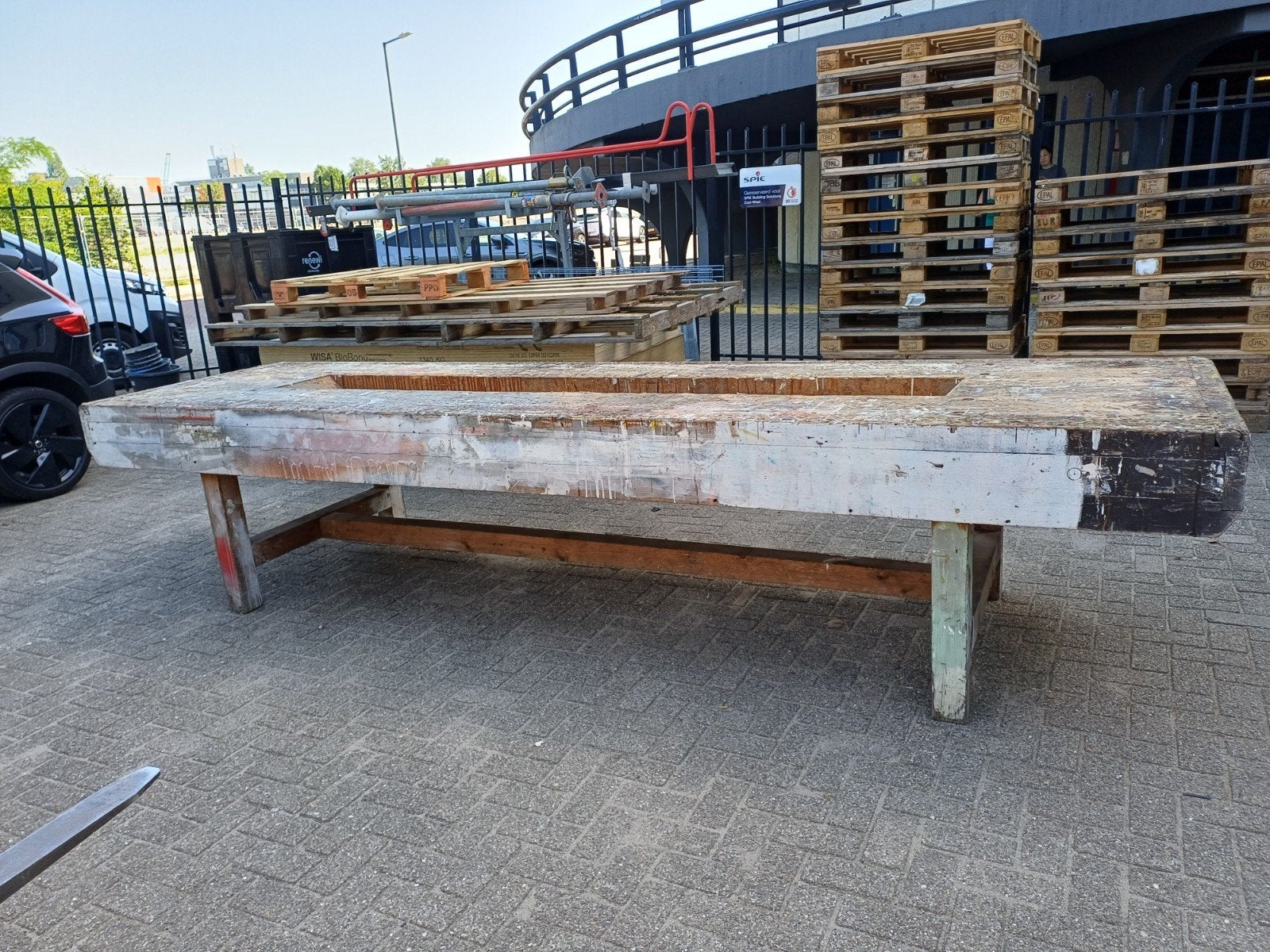 Robuuste werkbank/tafel - Hout - Gebruikt, Ophalen, Gebruikt