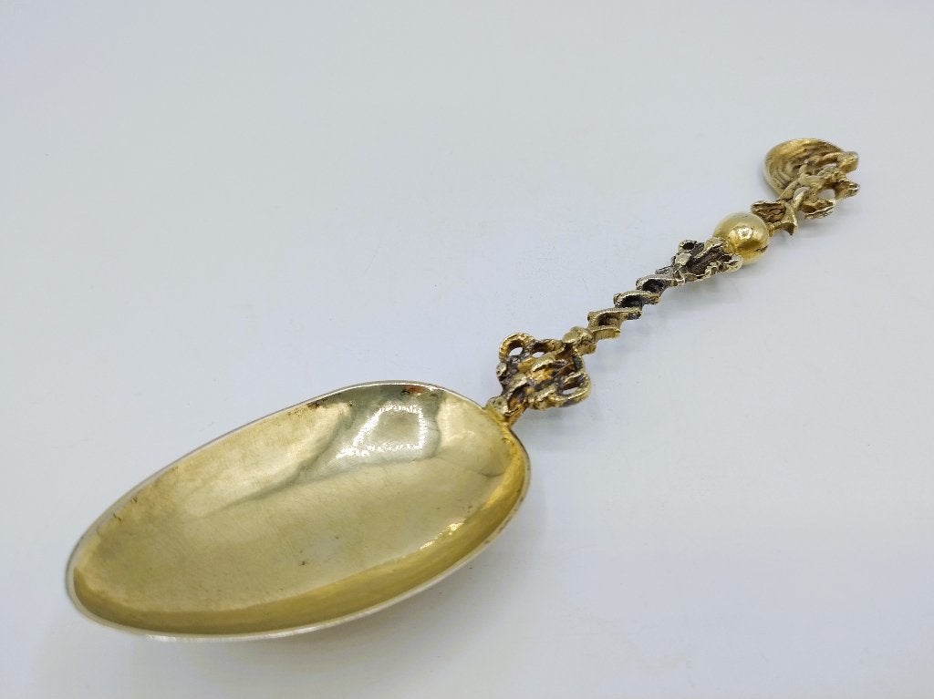 Zilveren gelegenheidslepel, H.J. Lieuwma, Harlingen, 1792, Verzenden, Zilver