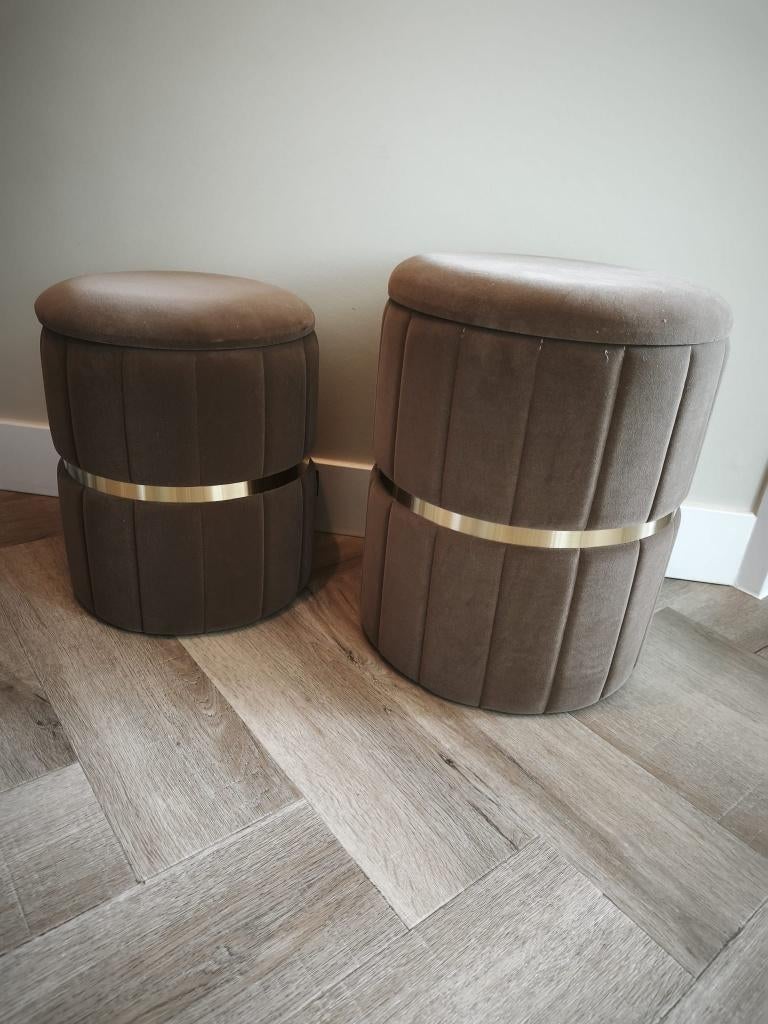 Opberg poefjes Riverdale, Ophalen, Minder dan 50 cm, Gebruikt, Rond