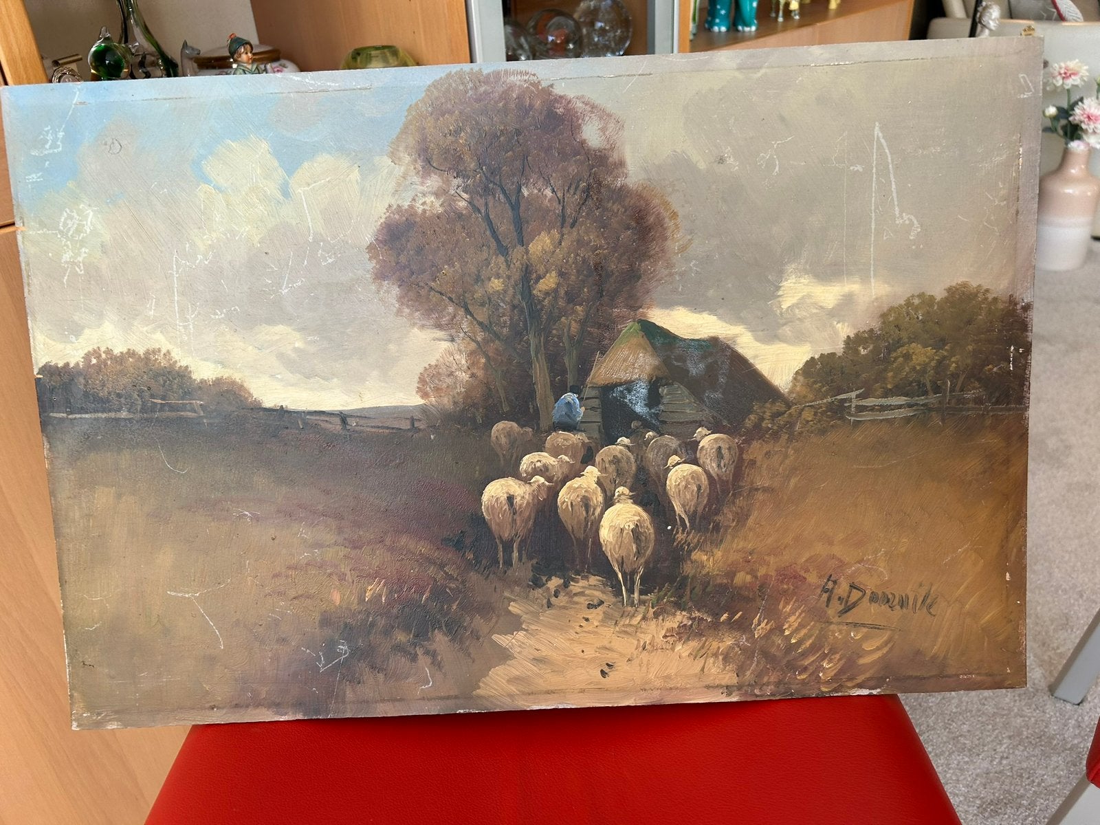 Schilderij van een schaapsherder, Ophalen