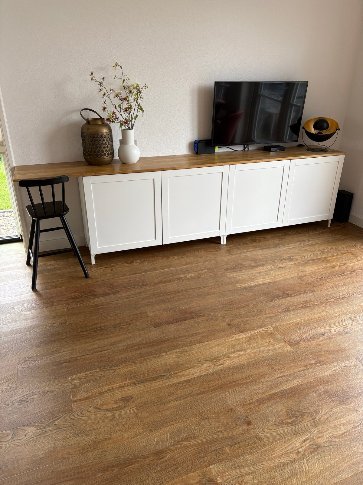 IKEA Besta dressoir met eiken blad - opberger speelgoedkast, Ophalen, Eikenhout, 200 cm of meer, 25 tot 50 cm