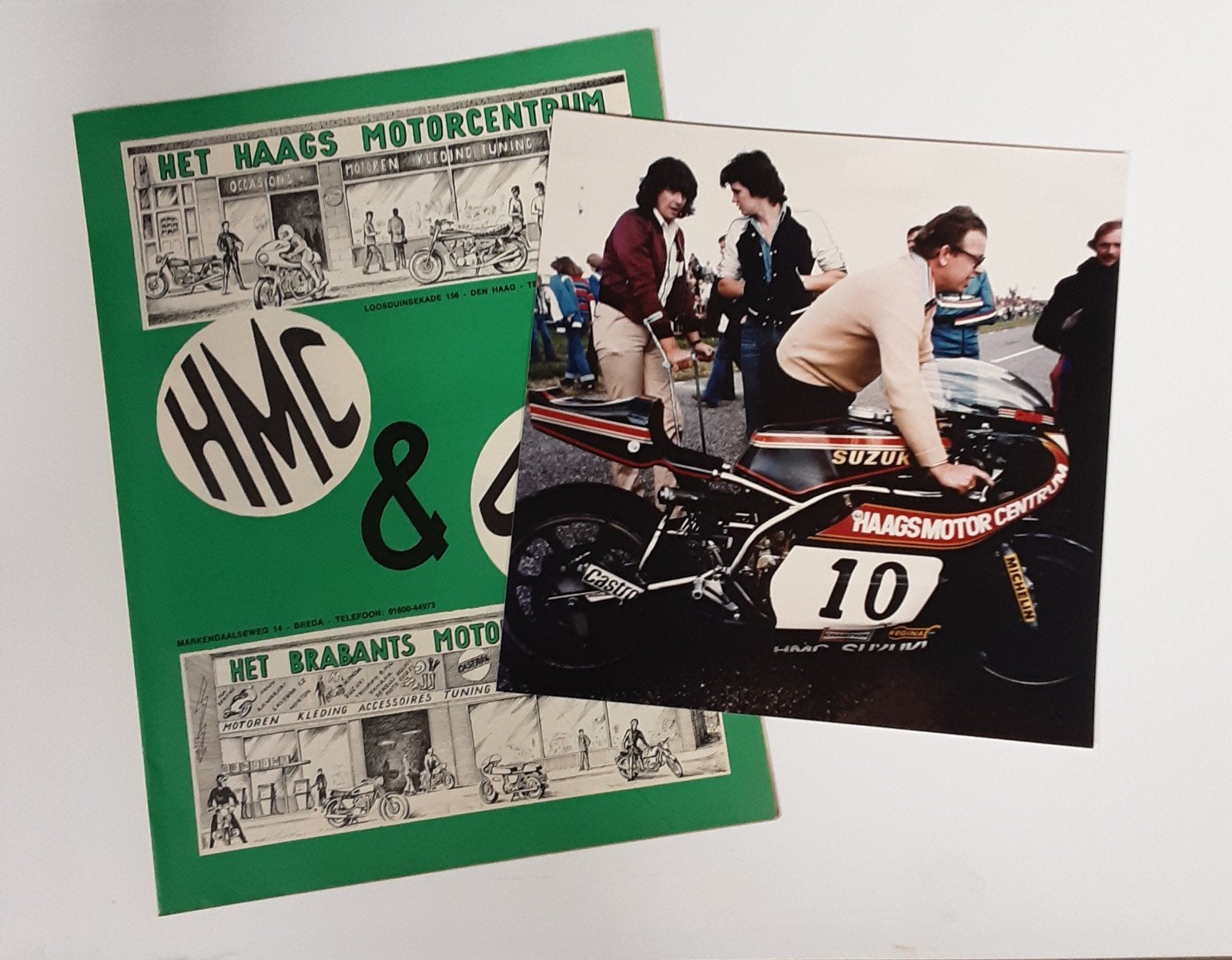 originele foto Suzuki 500cc  & Haags MC/BMC folder 70s, Ophalen of Verzenden, Zo goed als nieuw, Motoren