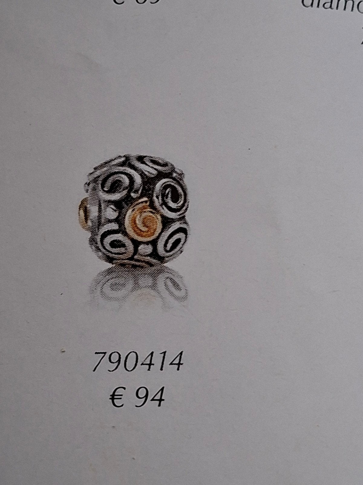 Pandora swirl, zilver met GOUD COLLECTORS ITEM, Sieraden, Tassen en Uiterlijk, Pandora, Ophalen of Verzenden, Zo goed als nieuw