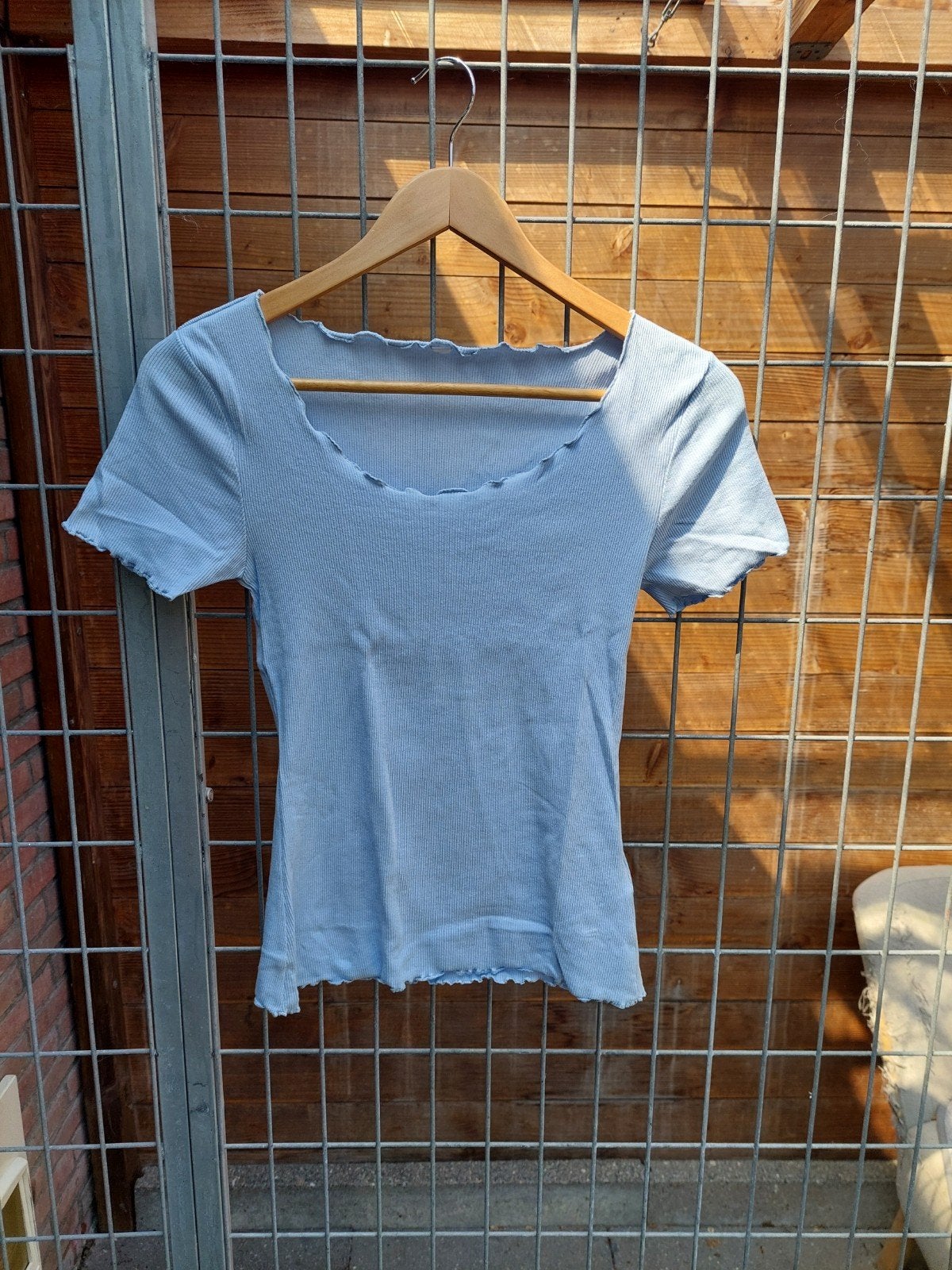 zgan Blauw shirt Takko S., Ophalen of Verzenden, Zo goed als nieuw, Blauw, Korte mouw