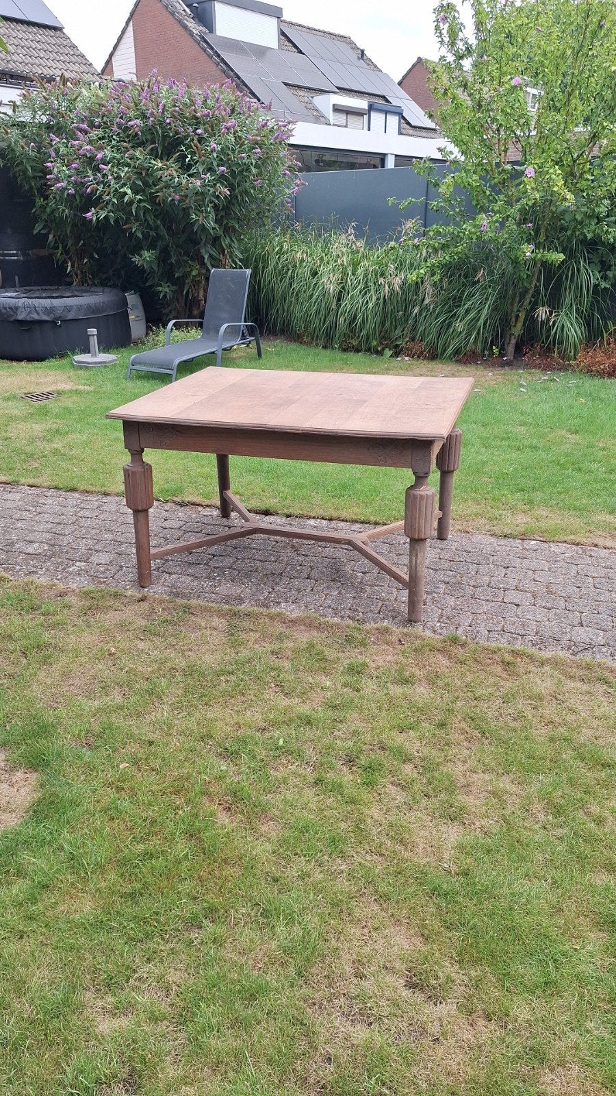 Antieke uitschuiftafel met 6 stoelen, Ophalen of Verzenden