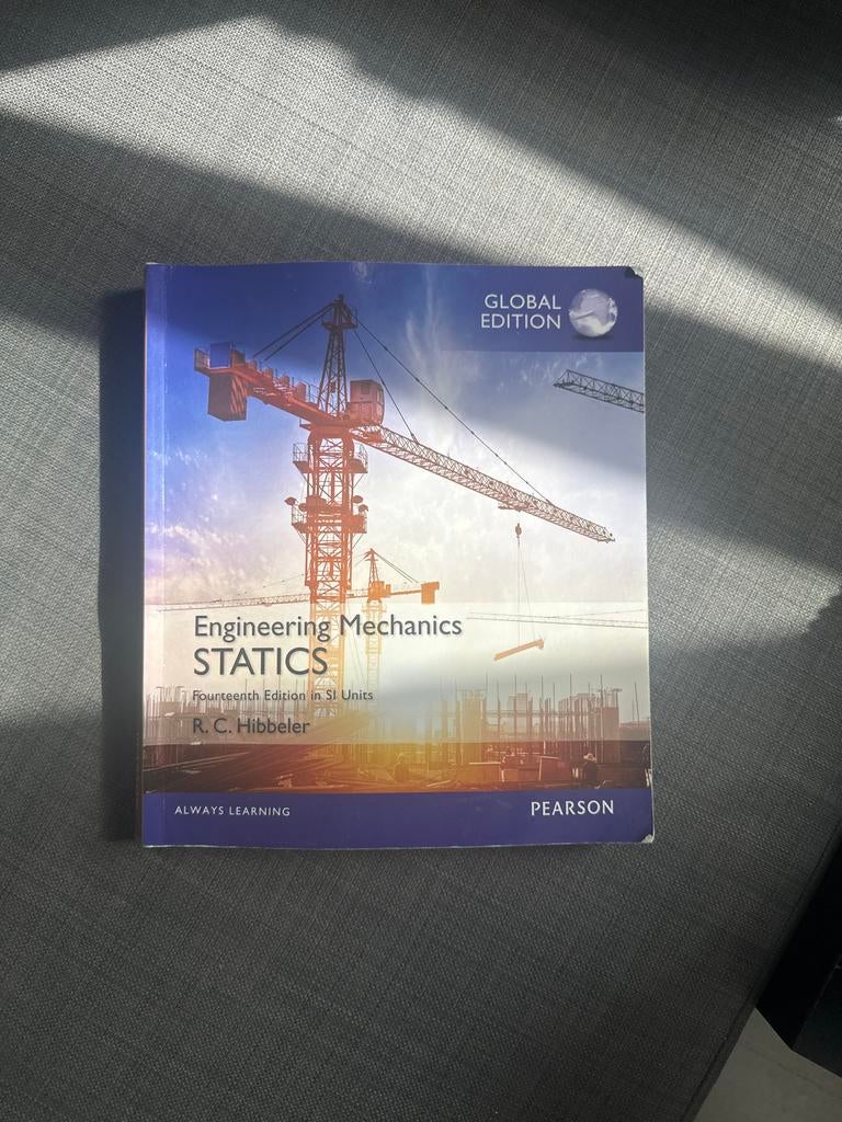 Engineering Mechanics Statics - R.C. Hibbeler (Gebruikt), Ophalen of Verzenden, Gelezen, Werktuigbouwkunde