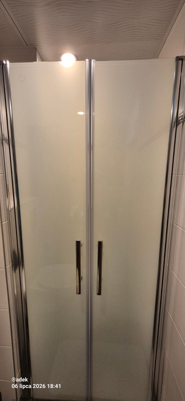 Douchedeur Flora Nisdeur 90x195 Gesatineerd Glas Chroom, Doe-het-zelf en Verbouw, Sanitair, Ophalen