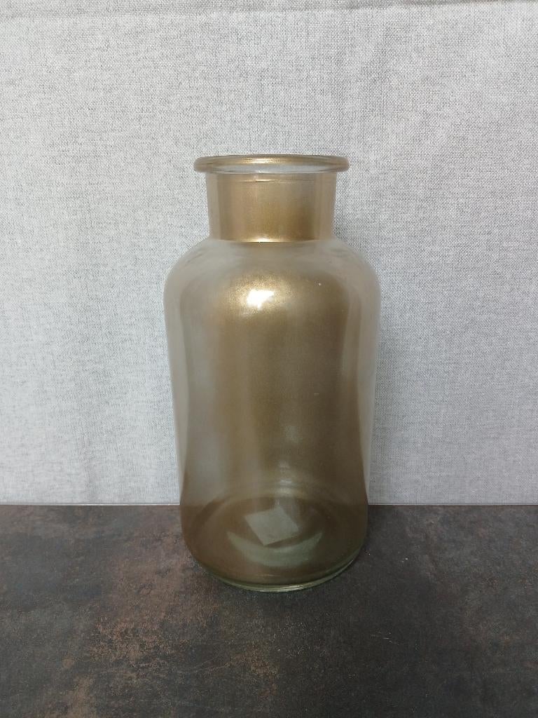 Glazen decoratieve fles of vaas van Daan Kromhout, Ophalen, Gebruikt, Overige kleuren, Glas