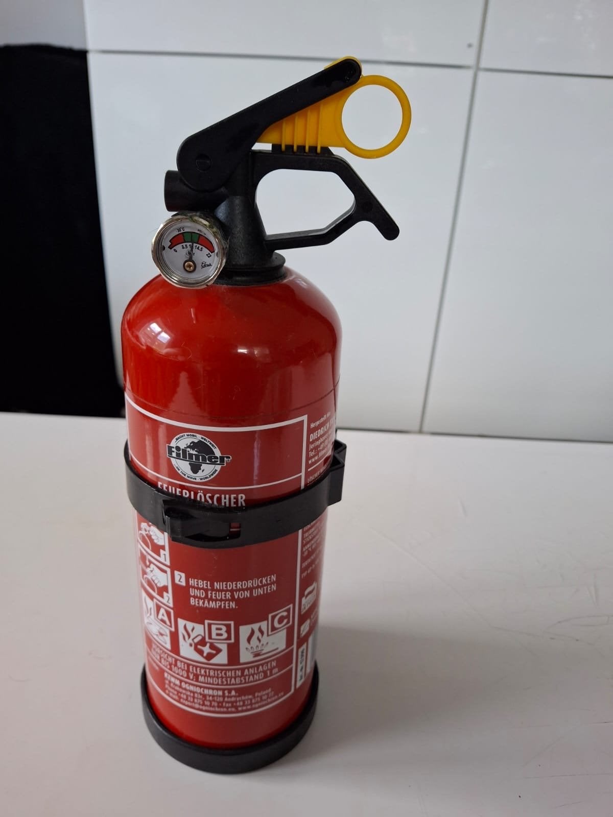 Compacte Brandblusser met Manometer, Huis en Inrichting, Brandblussers en Brandkasten, Ophalen of Verzenden, Gebruikt, Brandblusser