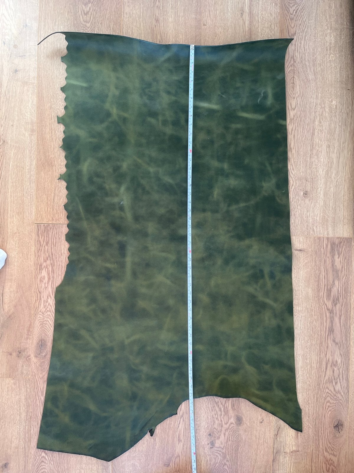 Groen leren lap 0,15cm dikte - 104x66cm, Ophalen, Gebruikt, Groen, Leer