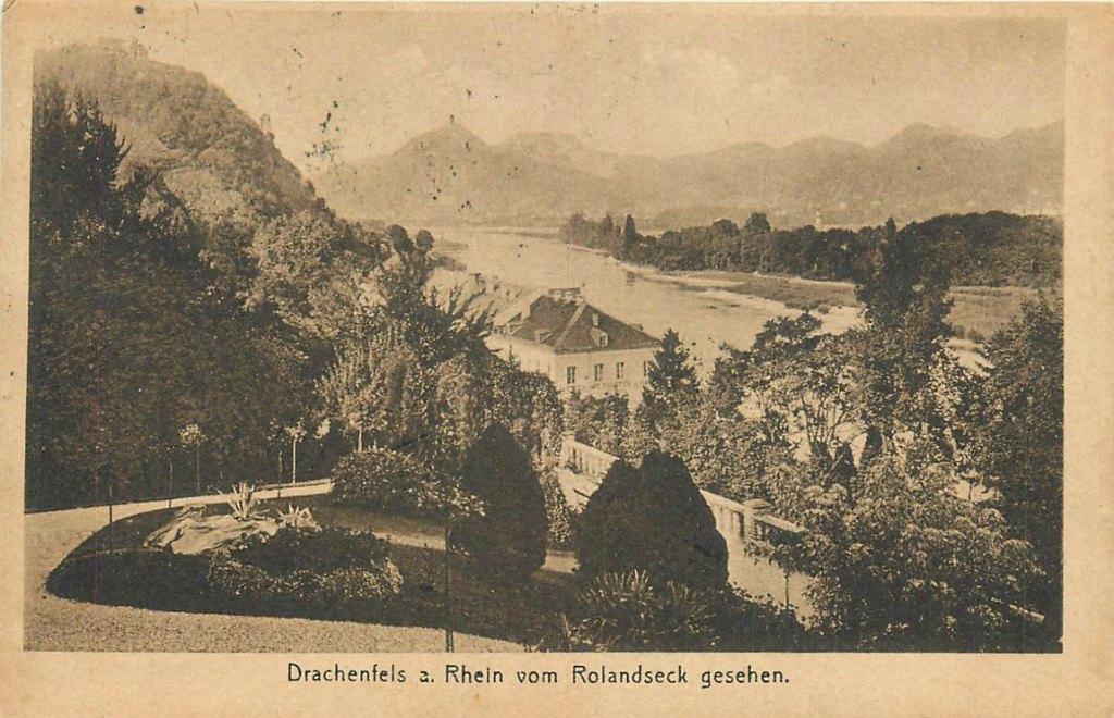 701-418-009 Drachenfels vom Rolandseck, Verzenden, Voor 1920, Duitsland