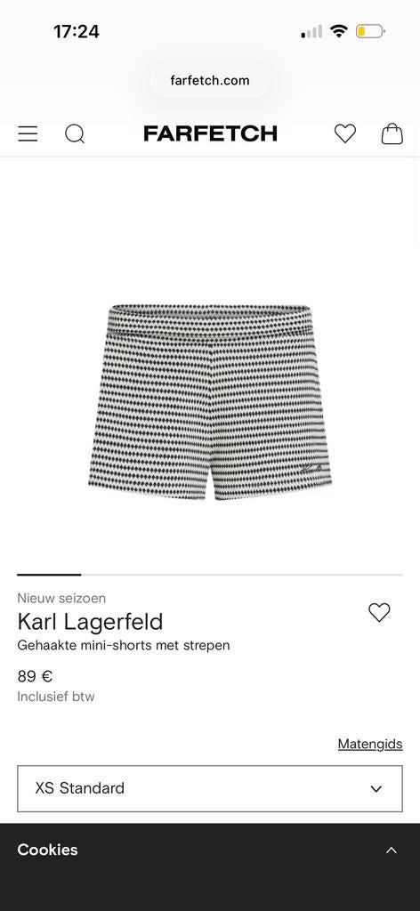 Karl Lagerfeld Gehaakte Mini-Shorts met Strepen - maat S, Kort, Zwart, Nieuw, Ophalen of Verzenden