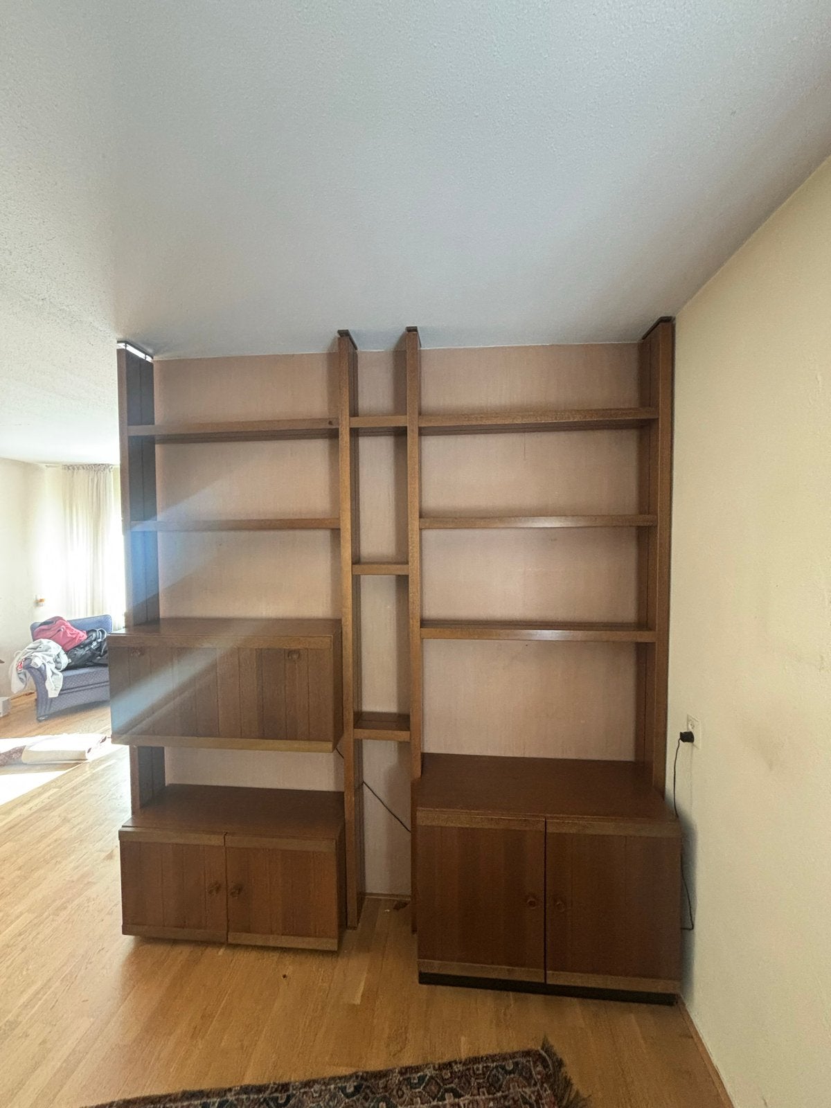 Rigolle vintage teakhouten wandsysteem / wandmeubel jaren 60, Ophalen, Gebruikt, 200 cm of meer, 150 tot 200 cm