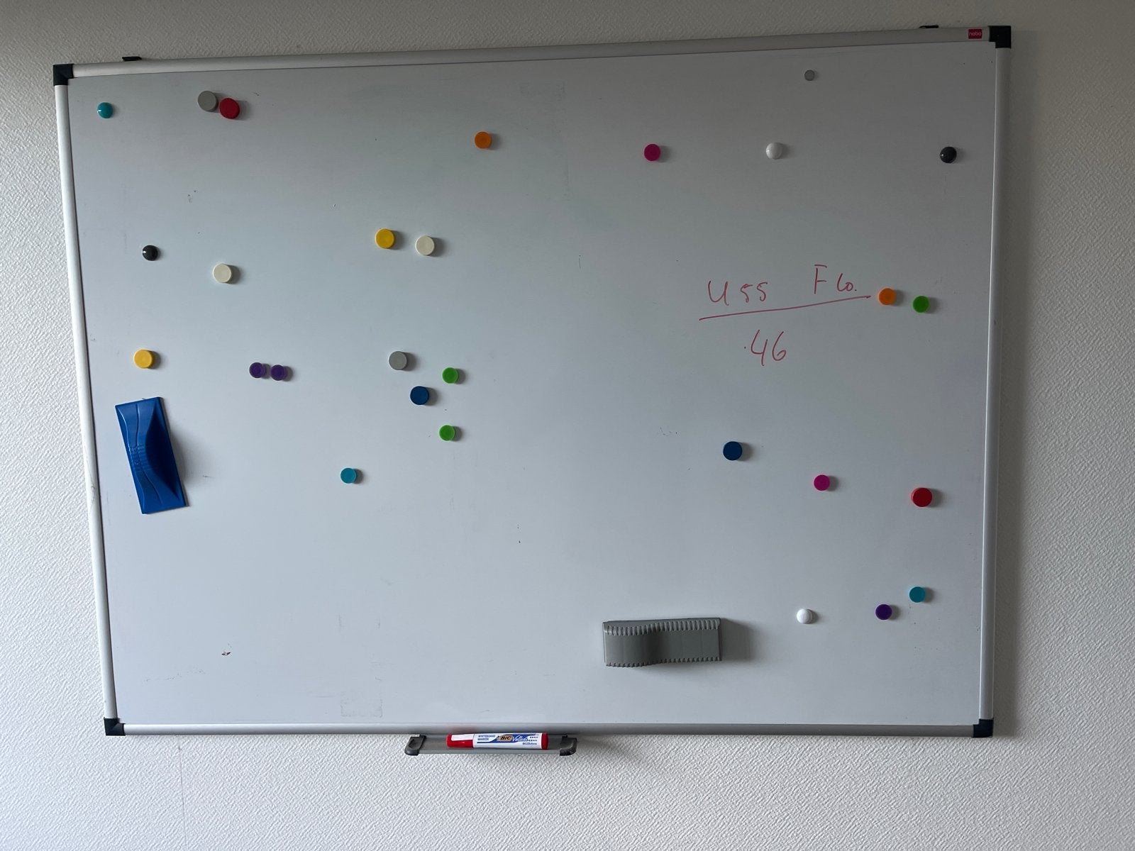 Whiteboard magnetisch 90x120 cm, Ophalen, Gebruikt, Whiteboard