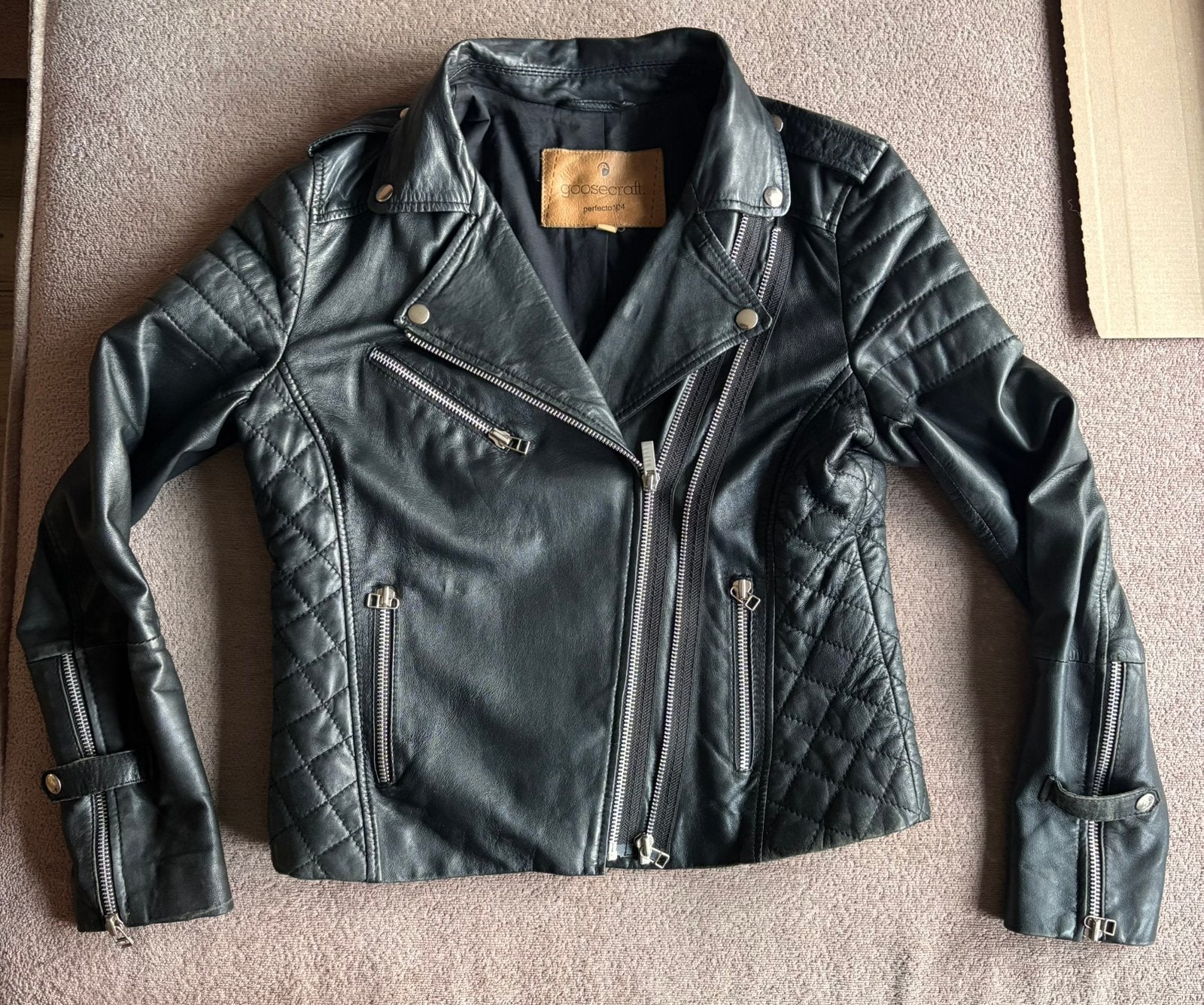 Leuk leren jas L goosecraft, Kleding | Dames, Ophalen of Verzenden, Gedragen, Maat 42/44 (L), Zwart