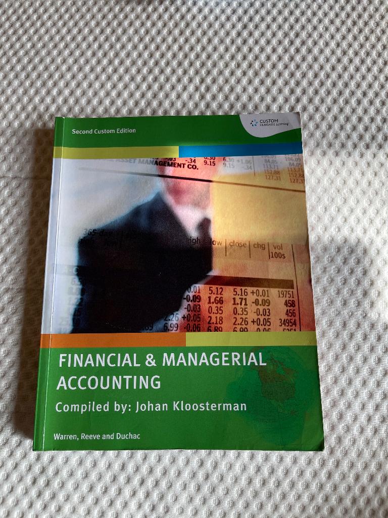 Financial & Managerial Accounting, Boeken, Studieboeken en Cursussen, Ophalen of Verzenden, Johan Kloosterman, Beta, WO