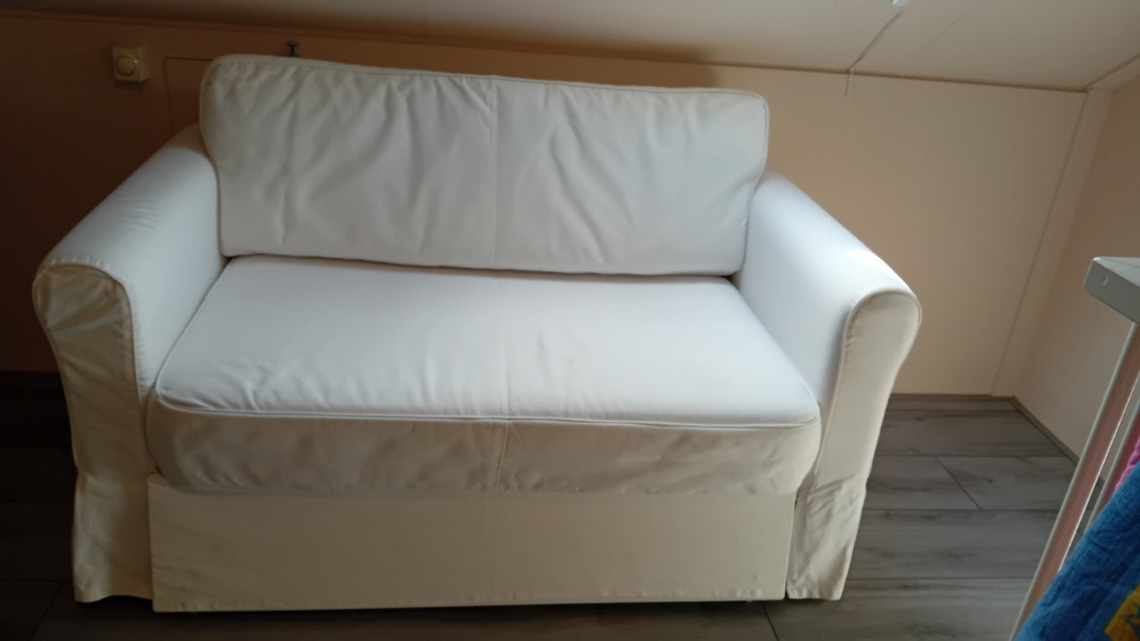 Ektorp 2 persoons slaapbankje., Ophalen, Wit, Tweepersoons, 140 cm