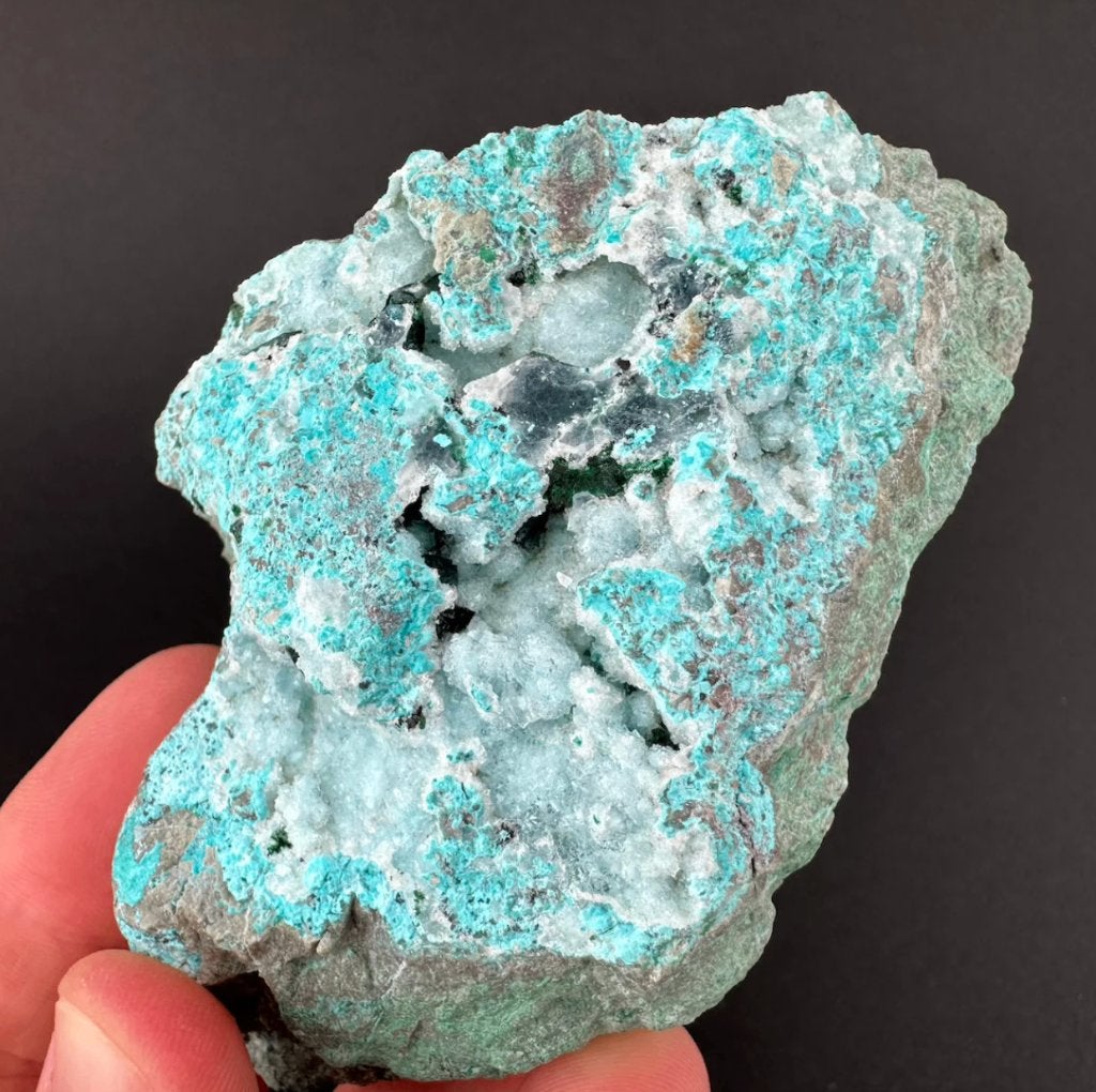 Chrysocolla met Malachiet (Druzy) uit Congo, Ophalen of Verzenden, Mineraal